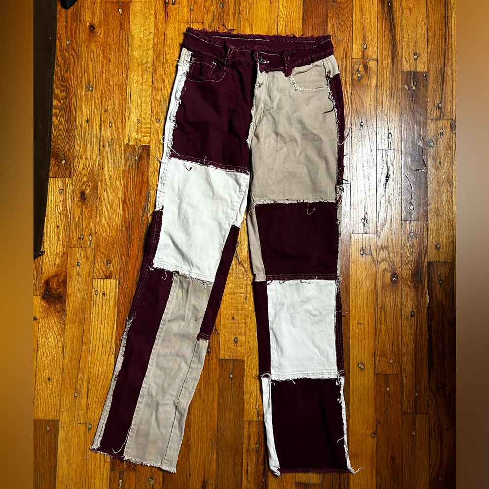 Patchwork denim jeans